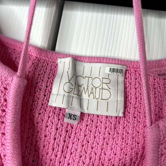 Victor Glemaud Pink Knit Cutout Halter Neck Midi Dress Women's Size X-Small XS - Picture 7 of 10